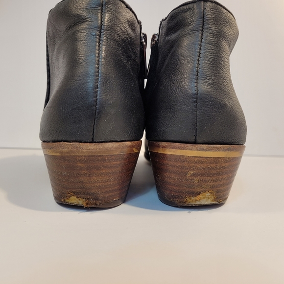 Sam Edelman Petty | Black Leather Ankle Booties - Picture 5 of 14